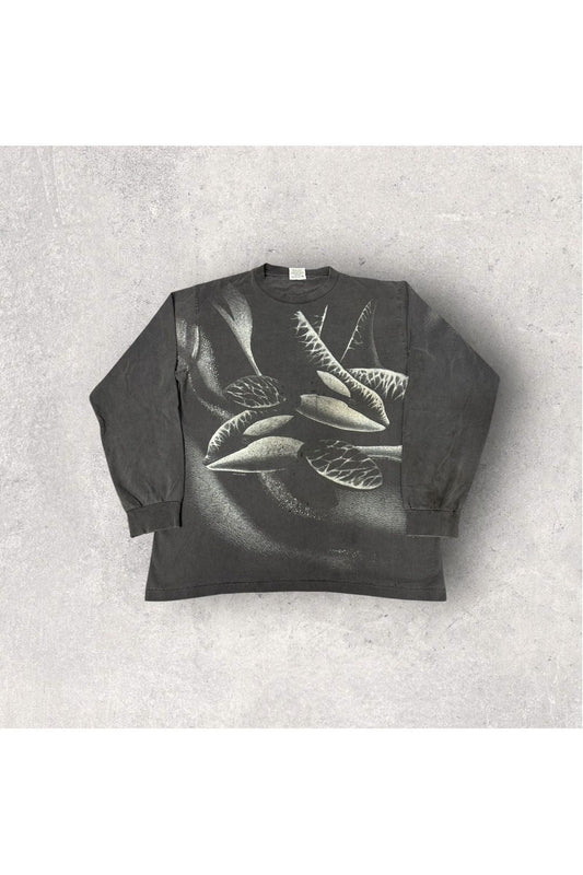 Vintage 1993 Harlequin Made In USA Whales Nature Long Sleeve- L