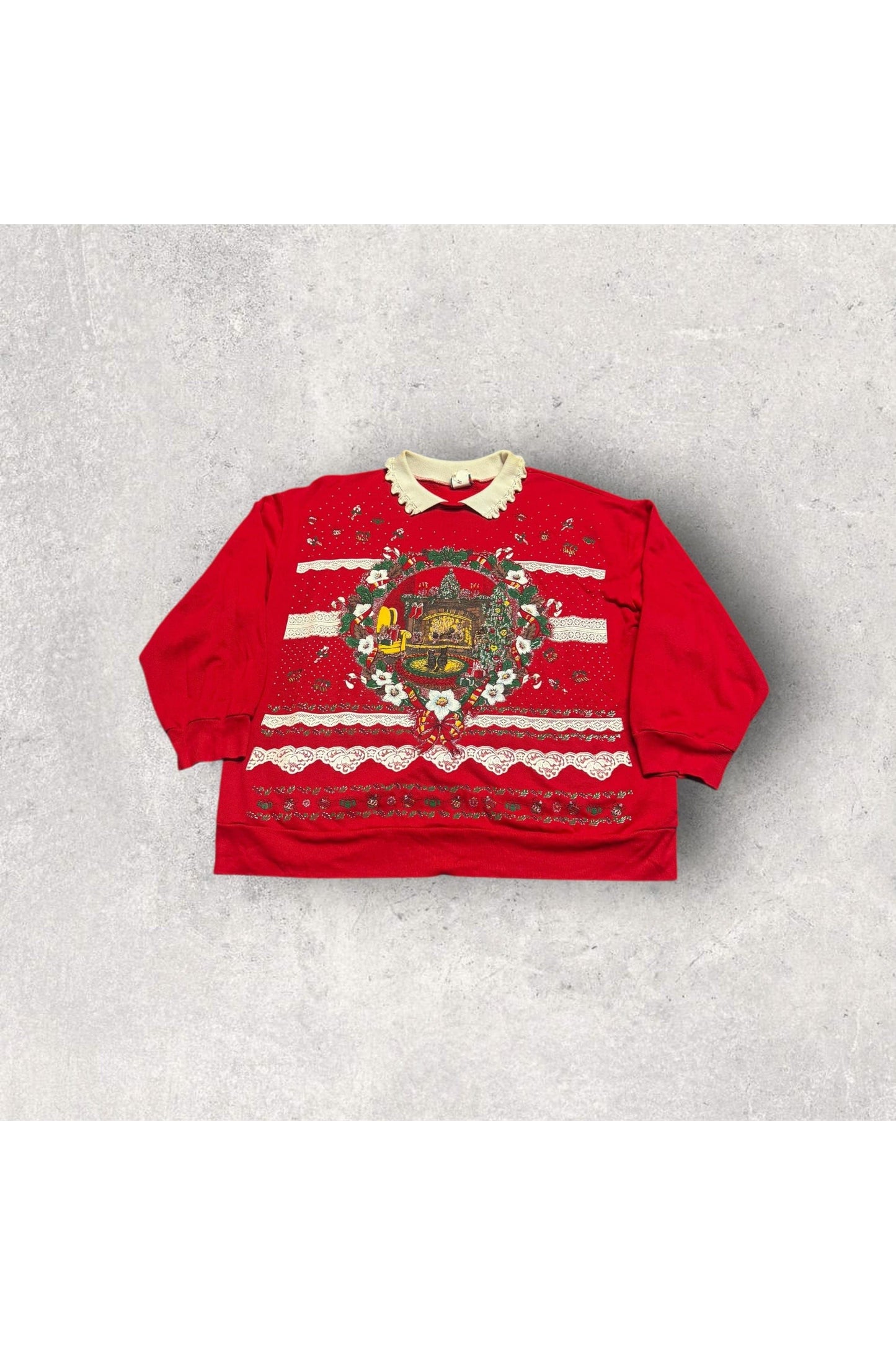 Vintage Nutcracker Plus Size Collared Christmas Sweater- XXL