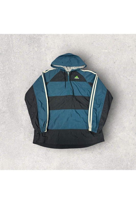 Vintage 90s Adidas 1/4 Zip Pullover Hooded Windbreaker- S