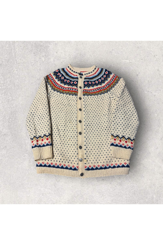 Vintage Women's Wool Knit Cardigan Sweater- L