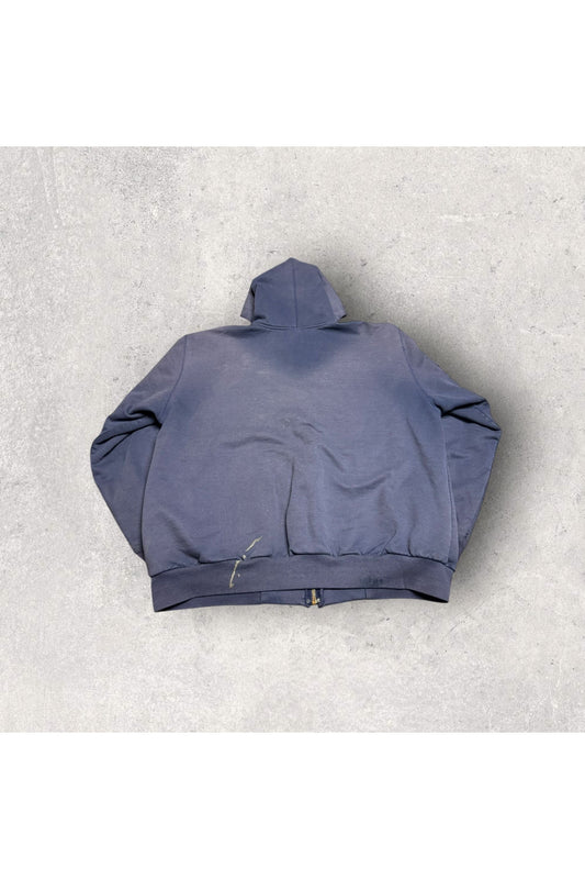 Vintage Carhartt K129 NVY Full Zip Insulated Waffle Knit Hoodie- L