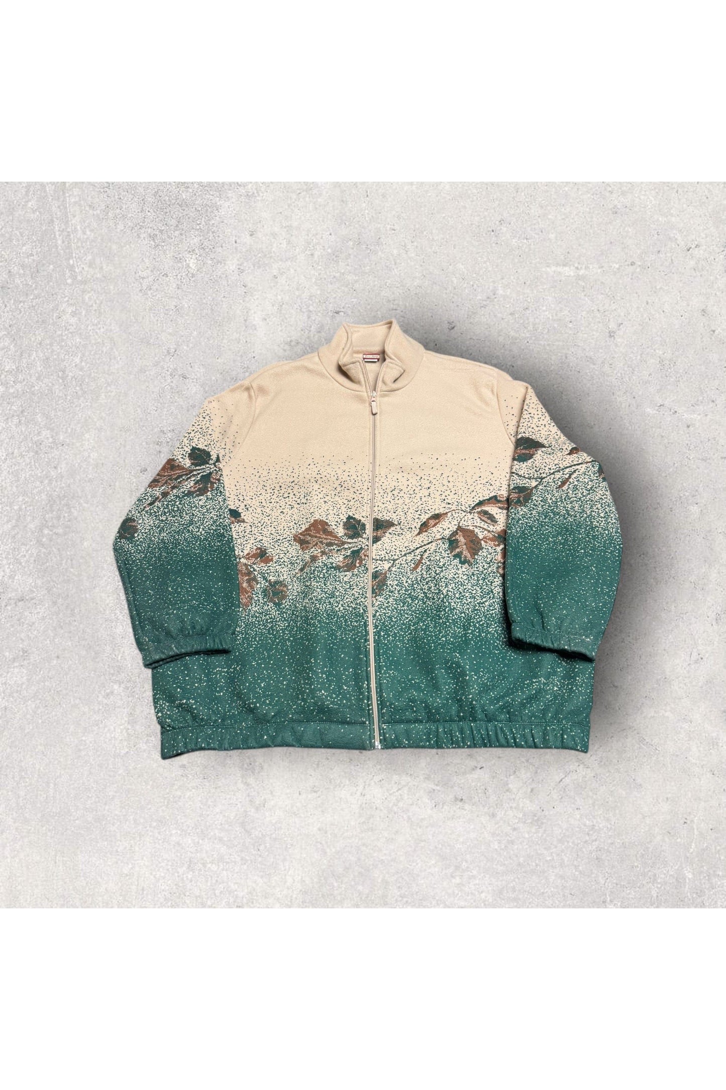 Vintage Tudor Court Women's Full Zip Nature Print Fleece Jacket- XXL