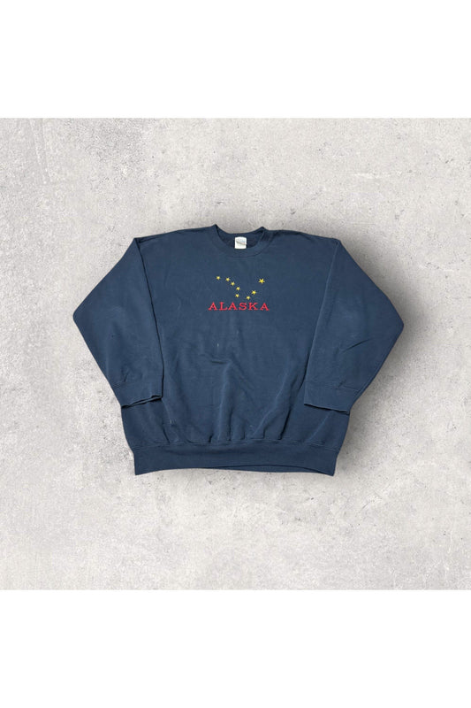 Vintage Gildan Alaska Embroidered Crewneck- XL