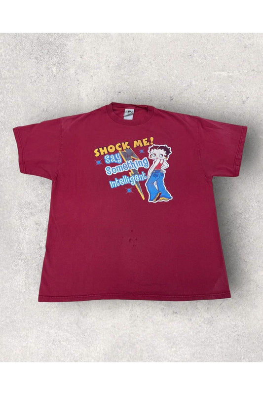 Vintage 2004 Betty Boop Shock Me! Say Something Intelligent Tee- L
