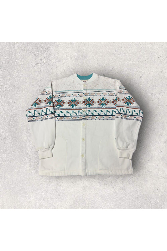 Vintage 90s Art Unlimited Aztec Print Cardigan Sweater- L