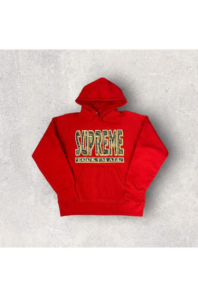 Deadstock SUPREME Paisley Fuck Em All Hoodie- M – BACK2THEVINTAGE