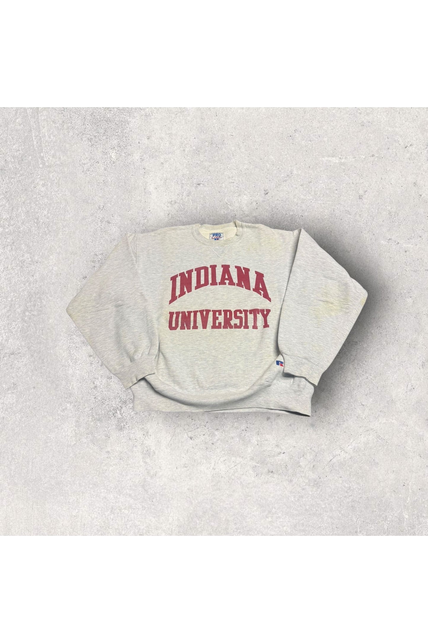 Vintage Made In USA Russell Pro Cotton Indiana University Crewneck- L