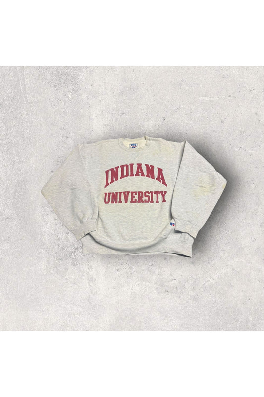 Vintage Made In USA Russell Pro Cotton Indiana University Crewneck- L