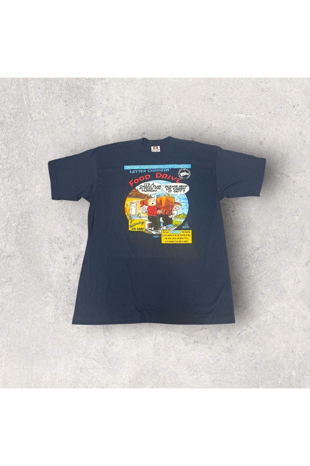 Vintage Bayside 2000 National Association of Letter Carriers Food Drive Tee- XL
