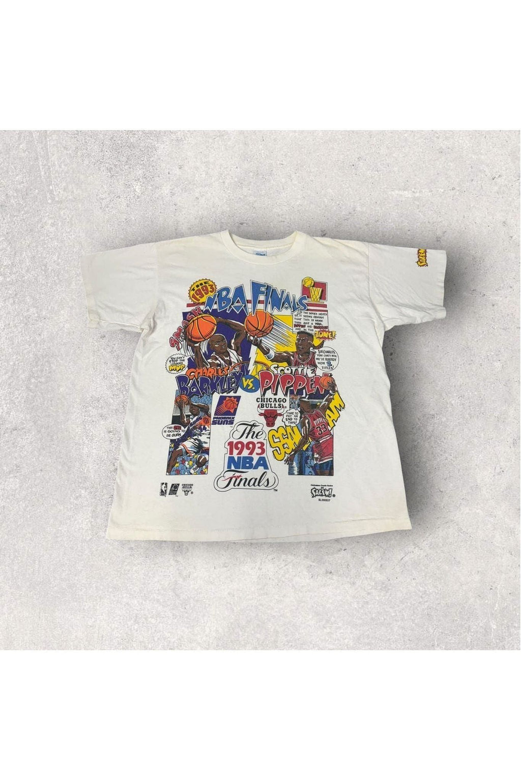 Vintage Salem Sportswear 1993 NBA Finals Caricature Tee- XL