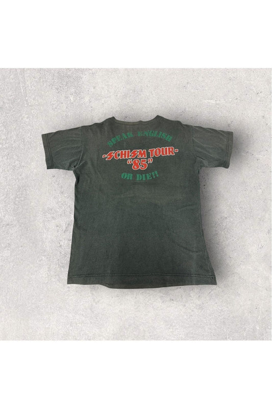 Vintage 1985 S.O.D. Stormtroopers of Death Speak English or Die Schism Tour Made In England Tee- L