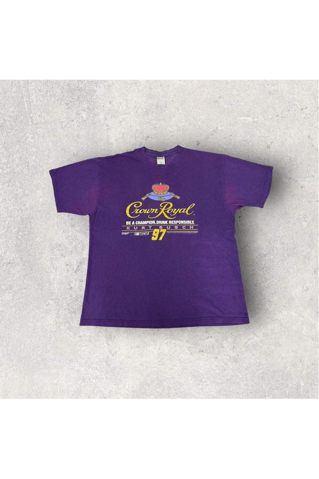 Vintage Y2K 2005 Crown Royal Kurt Busch NASCAR Racing Tee- XL