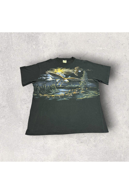 Vintage Art Unlimited Bald Eagles Wrap Around Nature Tee- XXL