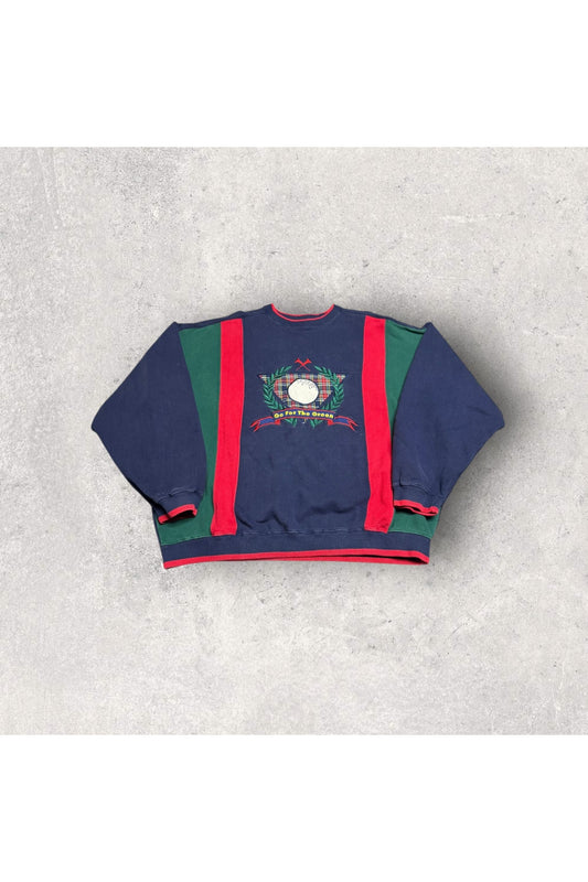 Vintage Club Fellow Go For The Green Embroidered Golf Crewneck- L