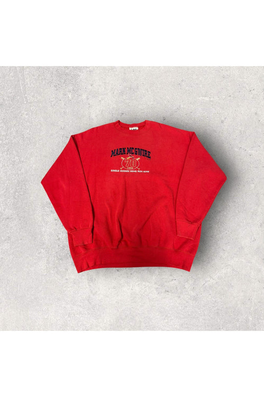 Vintage Lee Sport St. Louis Cardinals Mark McGuire 1998 Single Season Home Run King Embroidered Crewneck- XXL