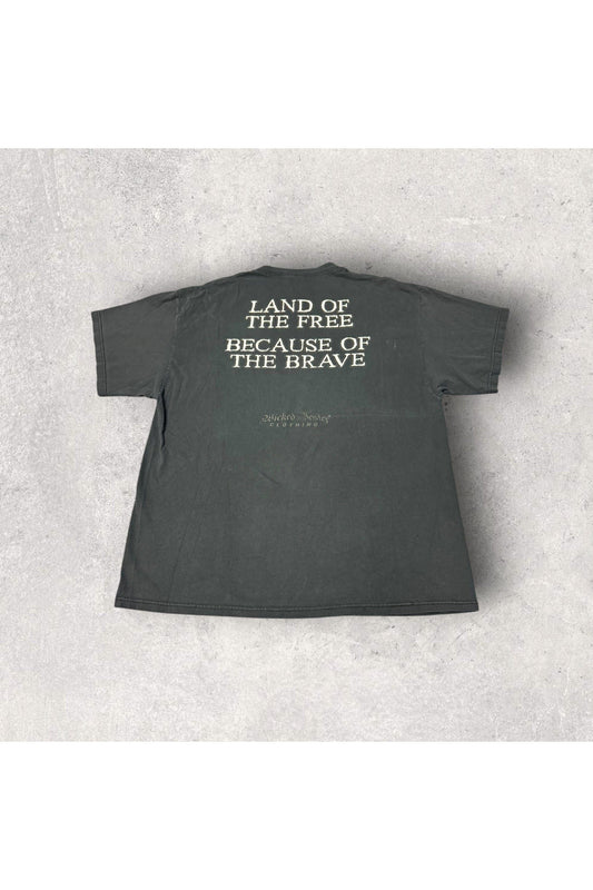 Vintage 2005 Wicked Jester Clothing Land of The Free Because of The Brave Tee- XL