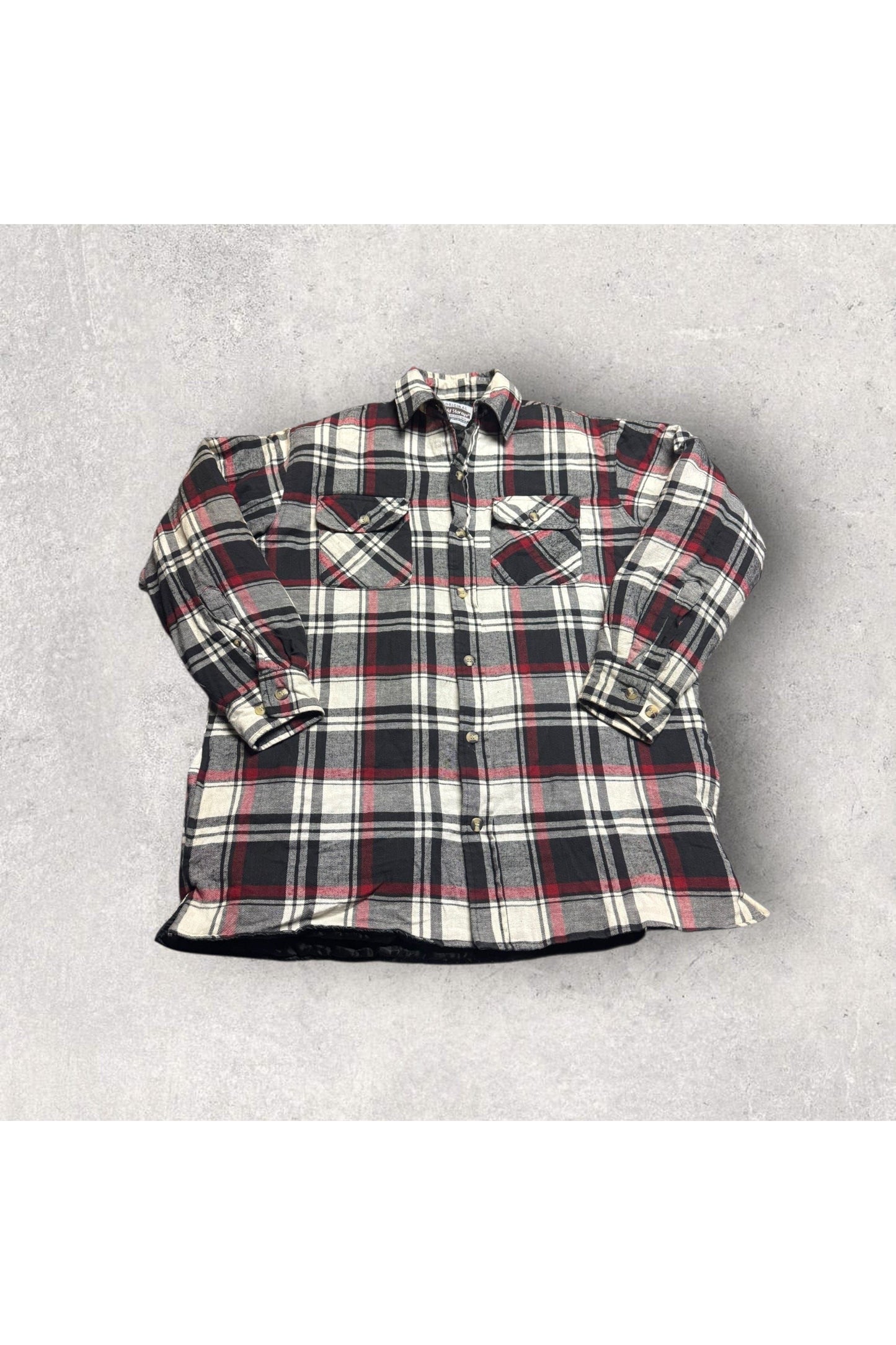 Vintage Original Cold Storage Foul Weather Gear Insulated Long Sleeve Flannel Button Up- L (Tall)