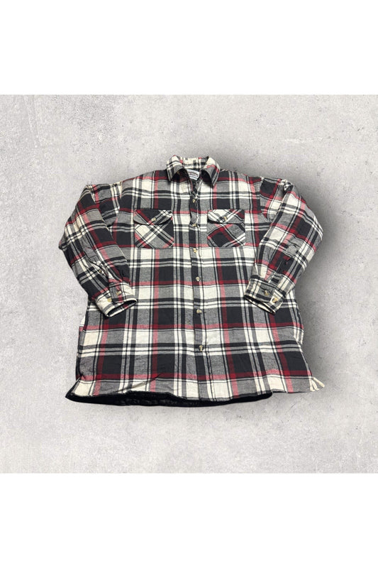 Vintage Original Cold Storage Foul Weather Gear Insulated Long Sleeve Flannel Button Up- L (Tall)