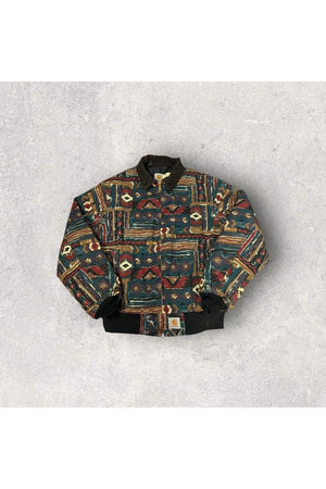 Vintage 1994 Carhartt Quilt Lined Aztec Jacket JQ2472- L