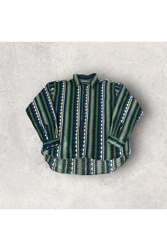 Vintage Cut & Dry Aztec Pattern Long Sleeve Button Up- XL