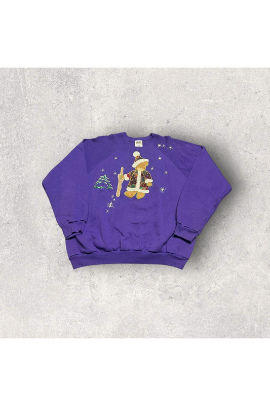 Vintage Tultex Custom Made Teddy Bear Christmas Crewneck- XL
