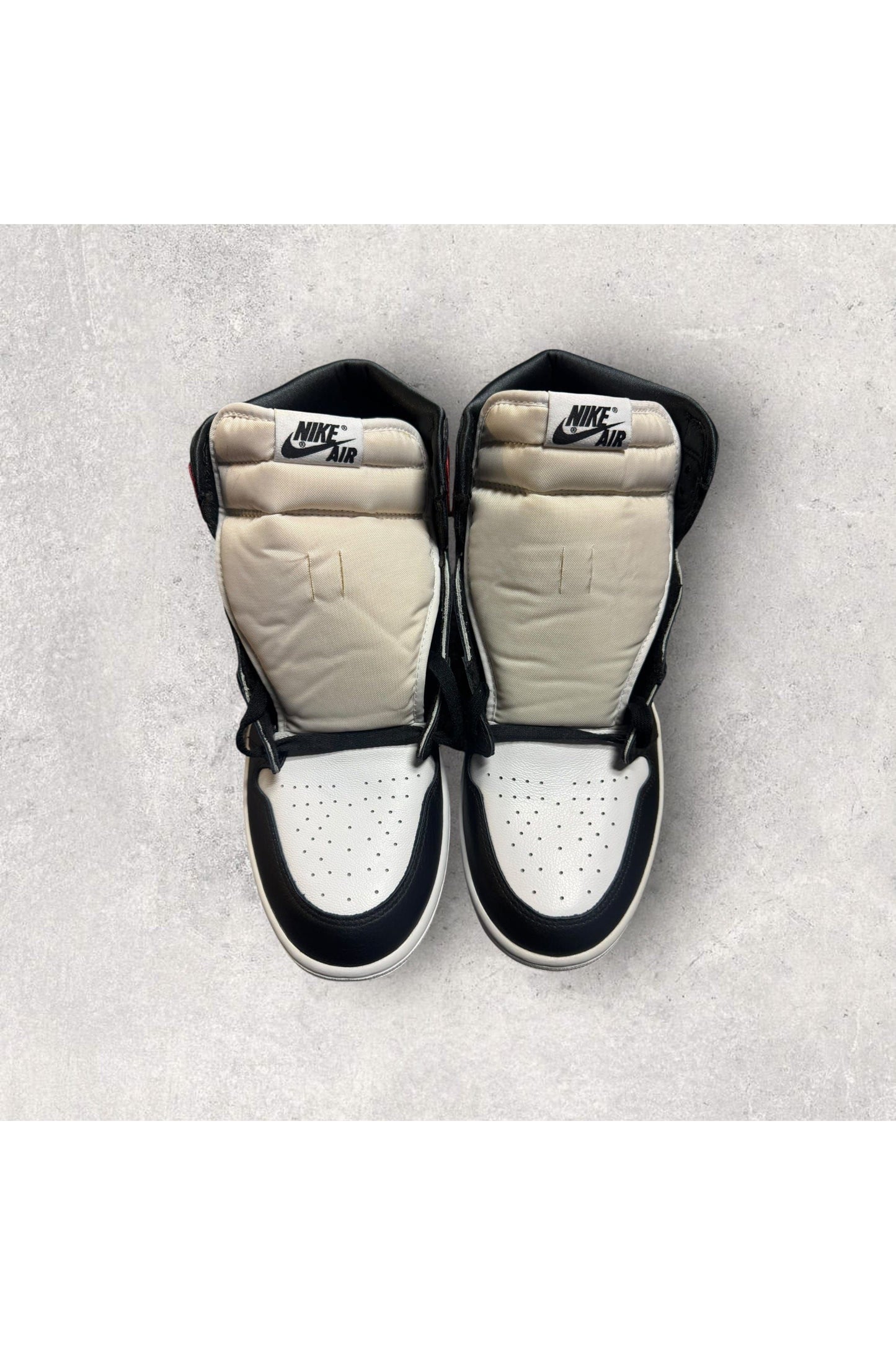 Jordan 1 Retro High Satin Black Toe (Women's)- SZ 11W/9.5M