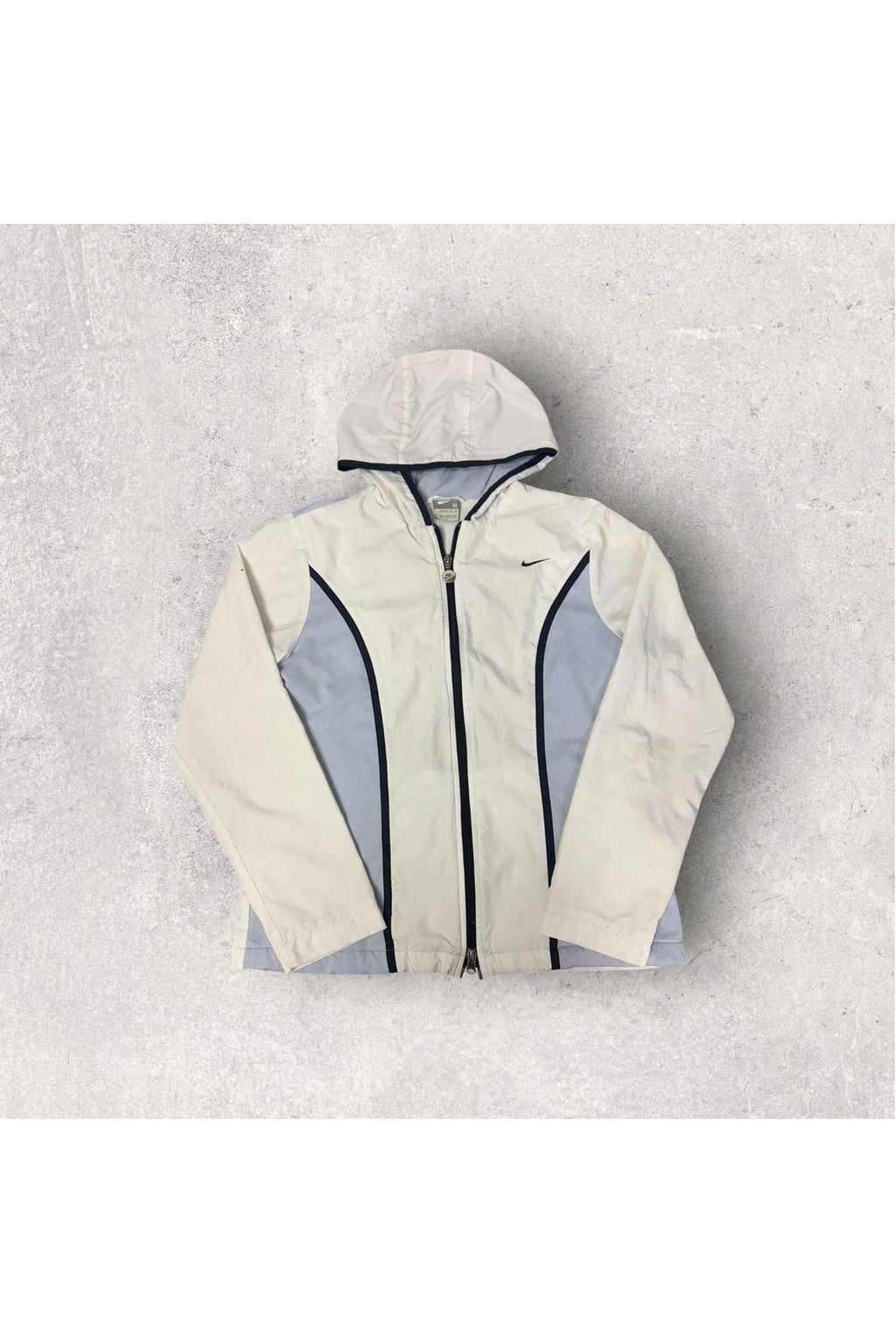 Vintage Nike Silver Tag Women's/Youth Hooded Full Zip Windbreaker- M