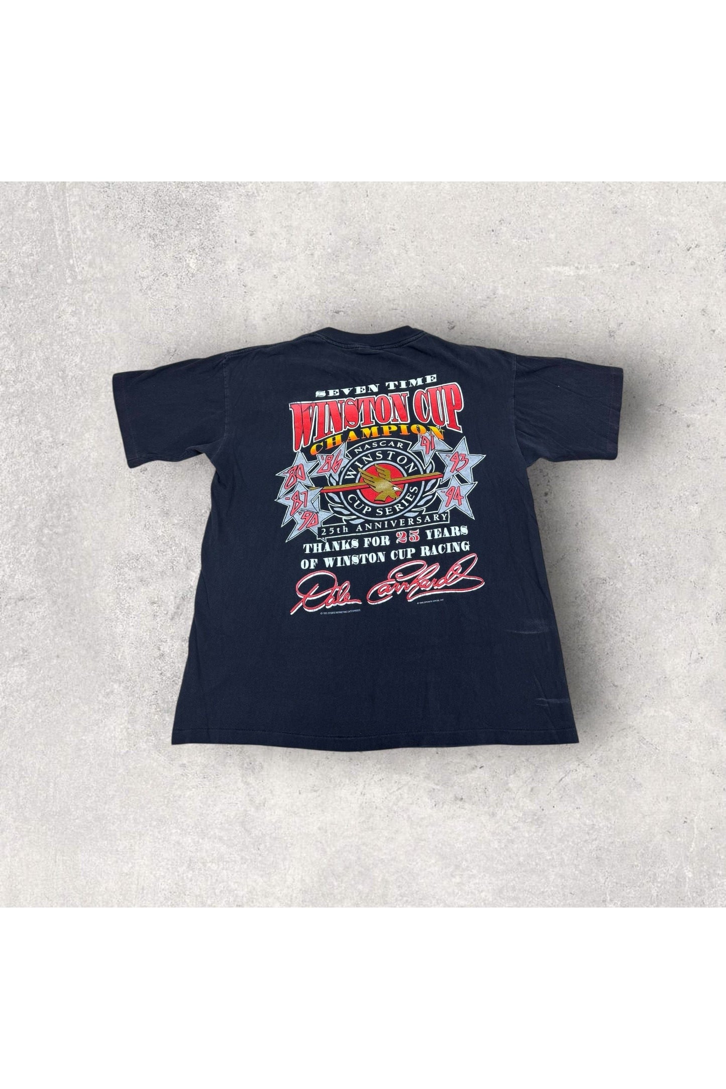 Vintage Made In USA Sports Image 1995 Dale Earnhardt Seven Time Winston Cup Champion Tee- L