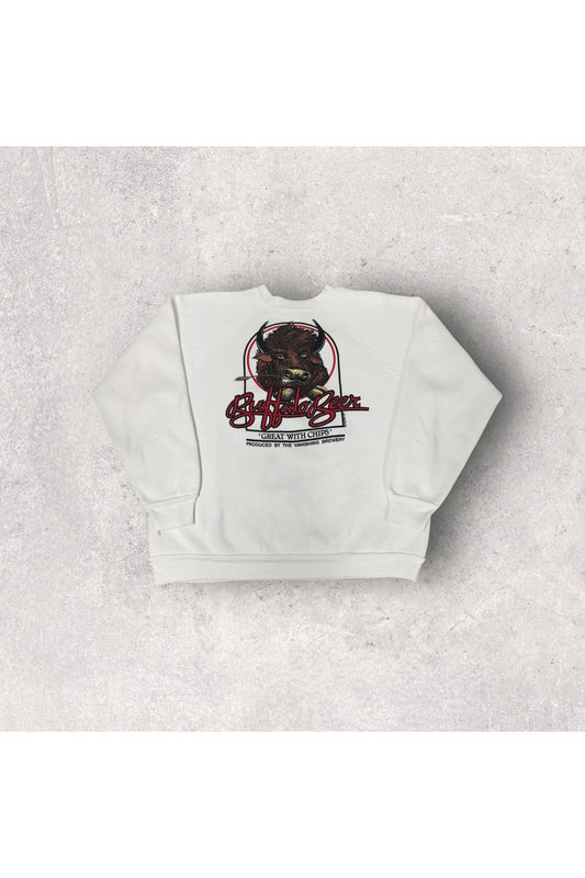 Vintage Crazy Shirt Hawaii Buffalo Beer Great With Chips Crewneck- L