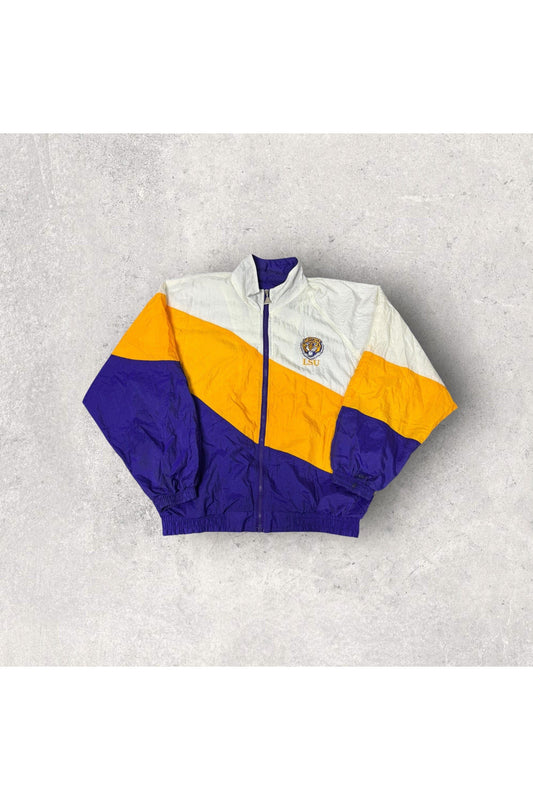 Vintage Red Oak Sportswear Made In USA LSU Embroidered Full Zip Windbreaker- L