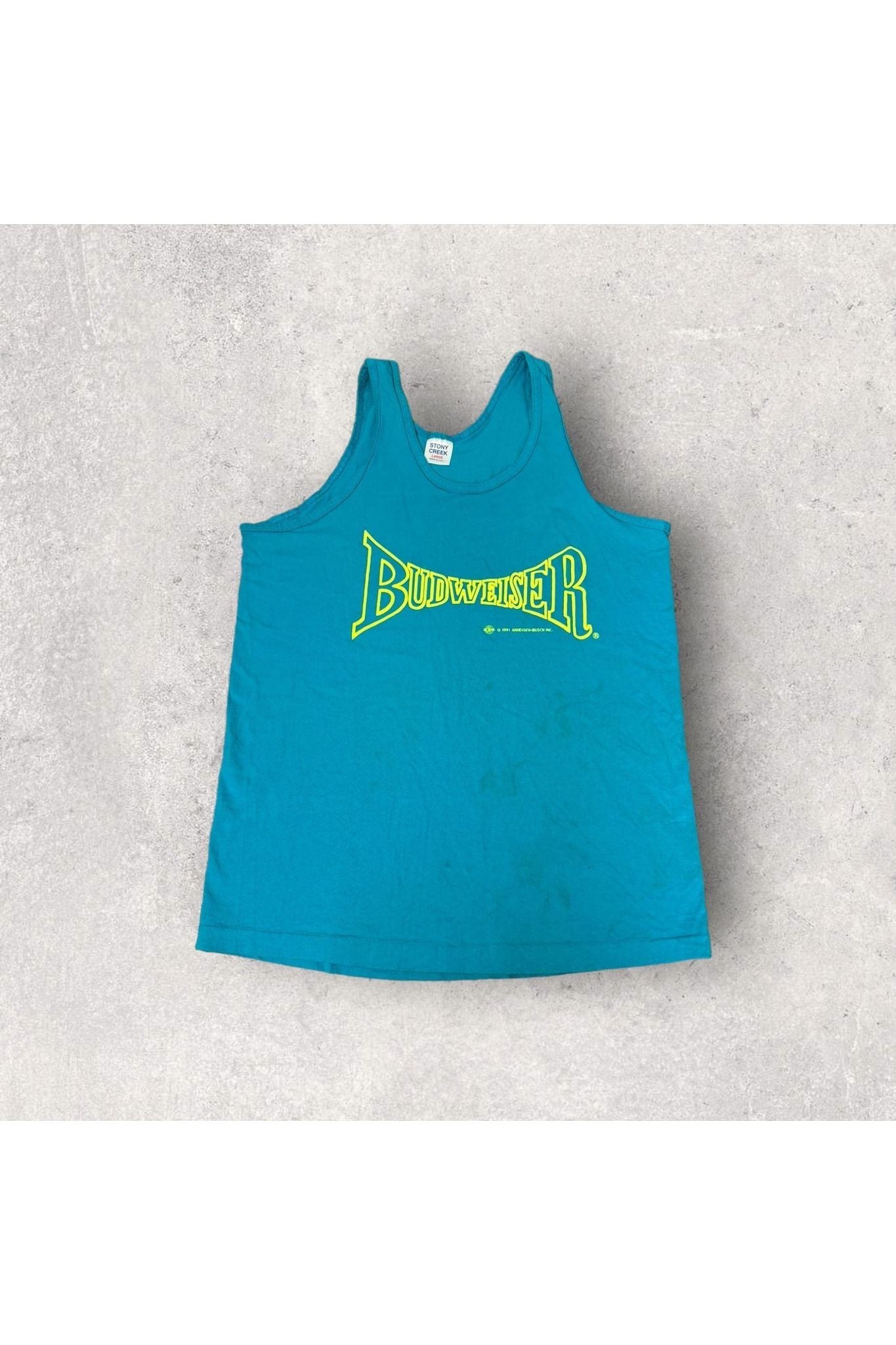 Vintage Made In USA 1991 Budweiser Tank- L