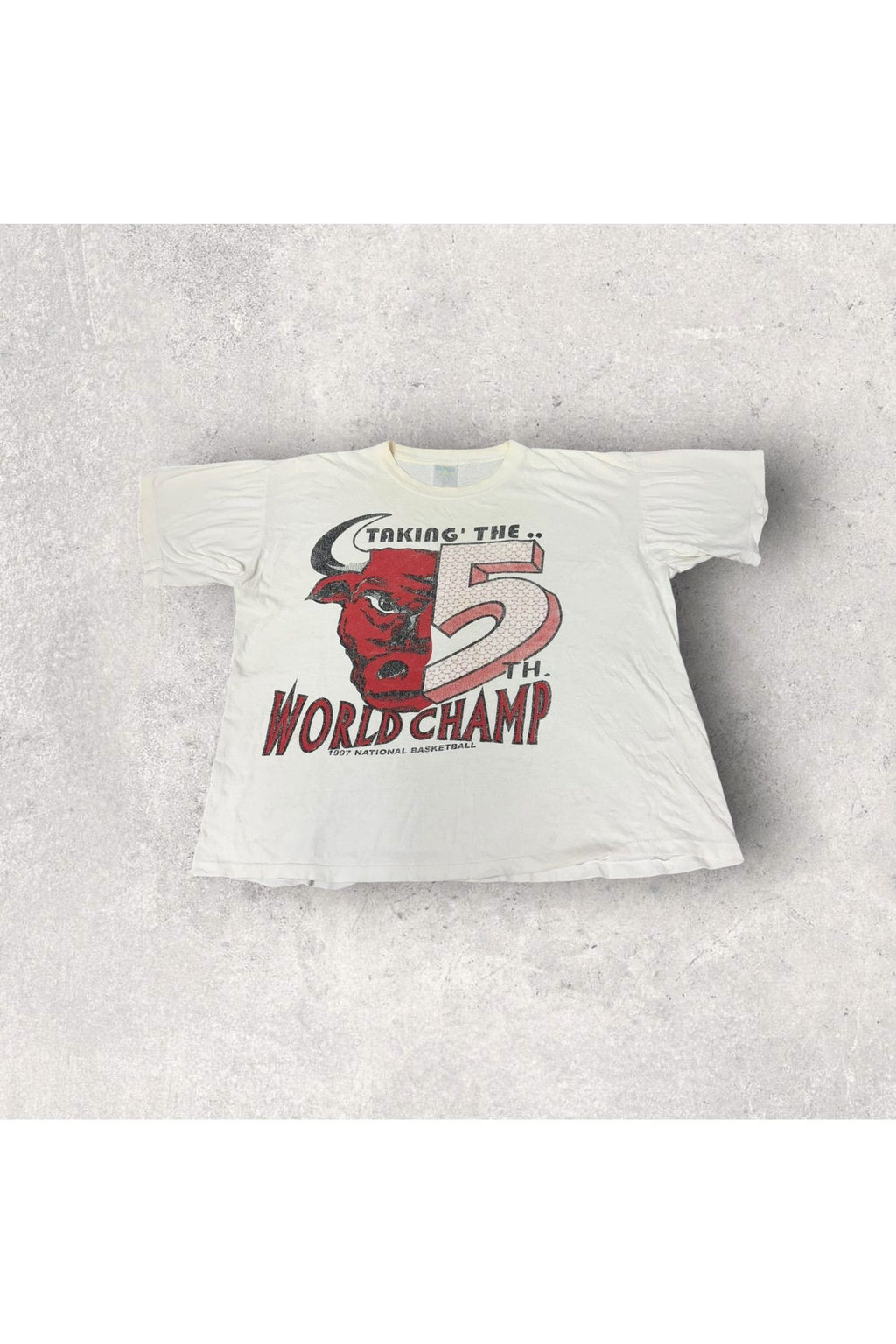 Vintage Taking The 5th World Champ 1997 National Basketball Bootleg Tee- XL