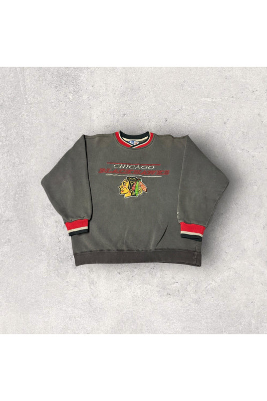 Vintage Starter Chicago Blackhawks Embroidered Crewneck- L