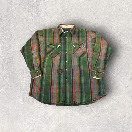 Vintage Elkmont Outfitters Long Sleeve Flannel Button Up- XXLT