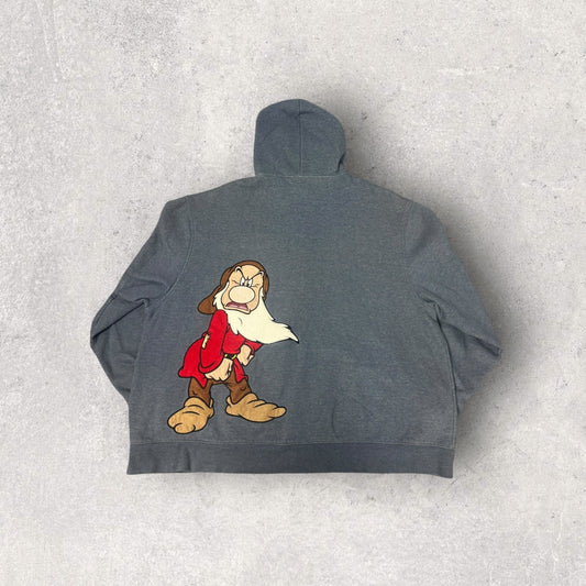 2000s Disney Store Grumpy Embroidered Full Zip Hoodie- XL