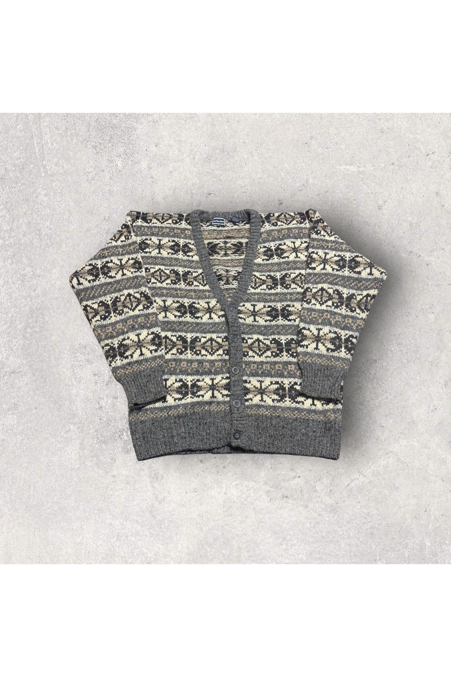 Vintage Court House Square Knit Cardigan Sweater- XL