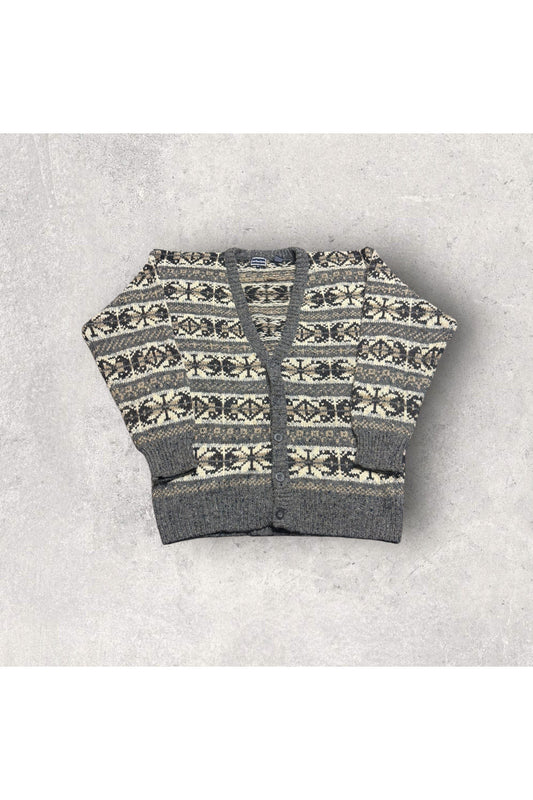 Vintage Court House Square Knit Cardigan Sweater- XL