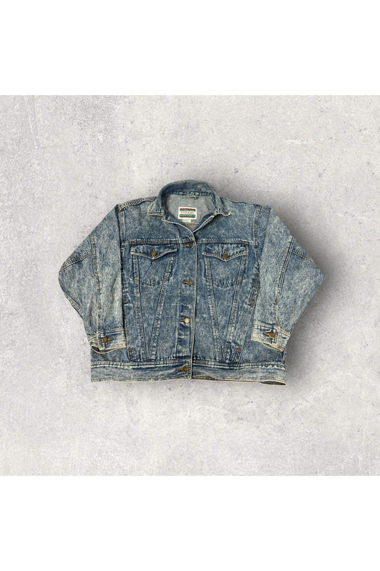 Vintage 80s/90s Stefano International Sportswear Acid Washed Denim Jacket- L