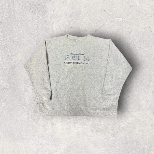 Vintage Trade Winds USA Over The Ocean Pier 14 Myrtle Beach, SC Crewneck- L