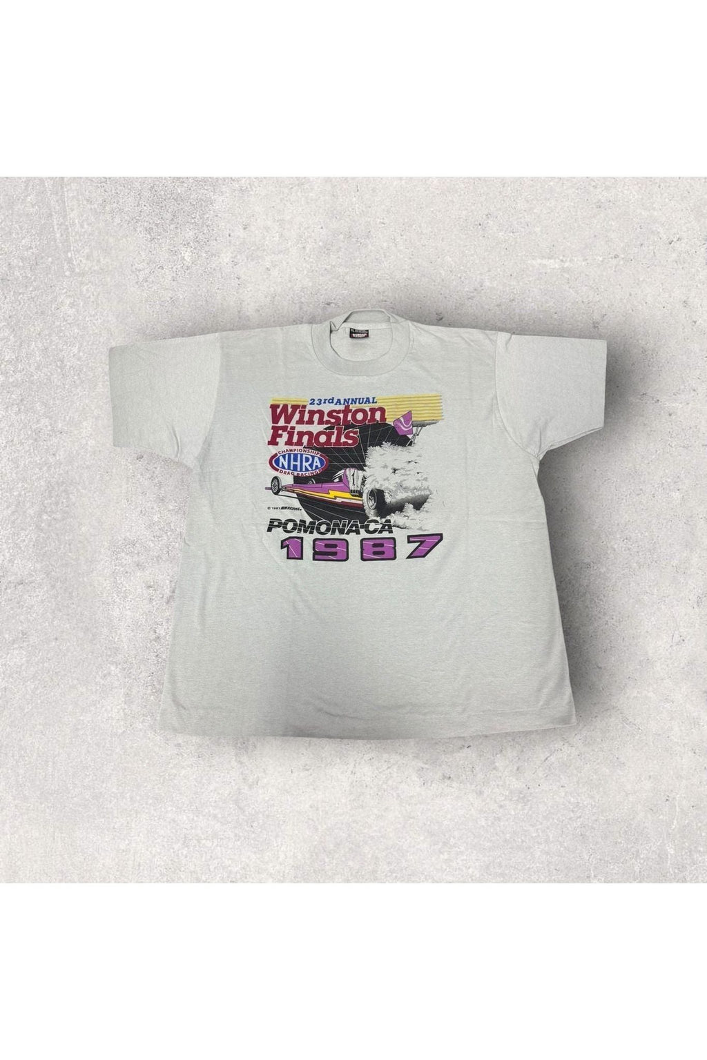 Vintage Best Screen Stars 1987 Winston Cup Finals NHRA Championship Drag Racing Tee- XL