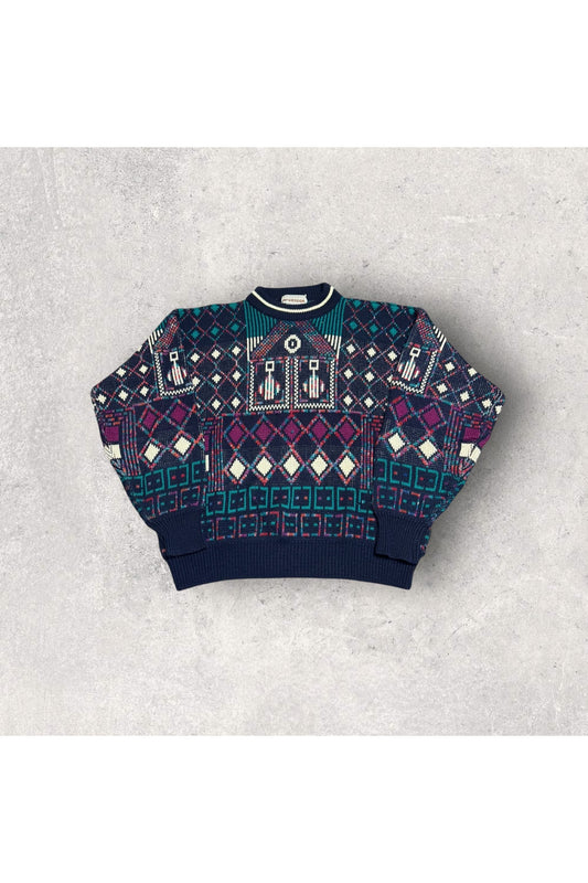 Vintage McGregor Aztec Pattern Knit Sweater- L