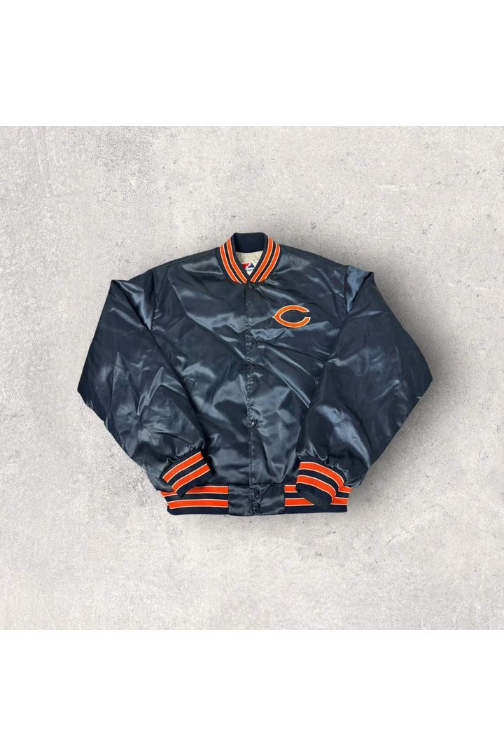 Vintage Swingster Made In USA Chicago Bears Satin Bomber Jacket- L