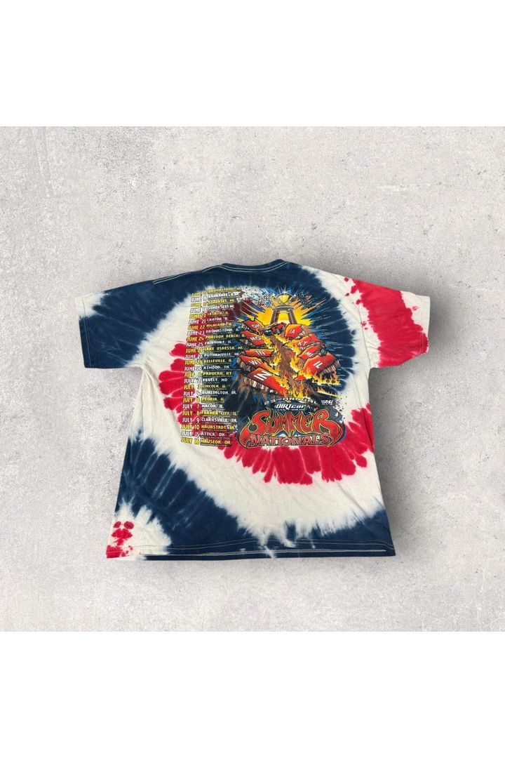 2000s Dirt Car Summer Nationals Tie-Dye Tee- L