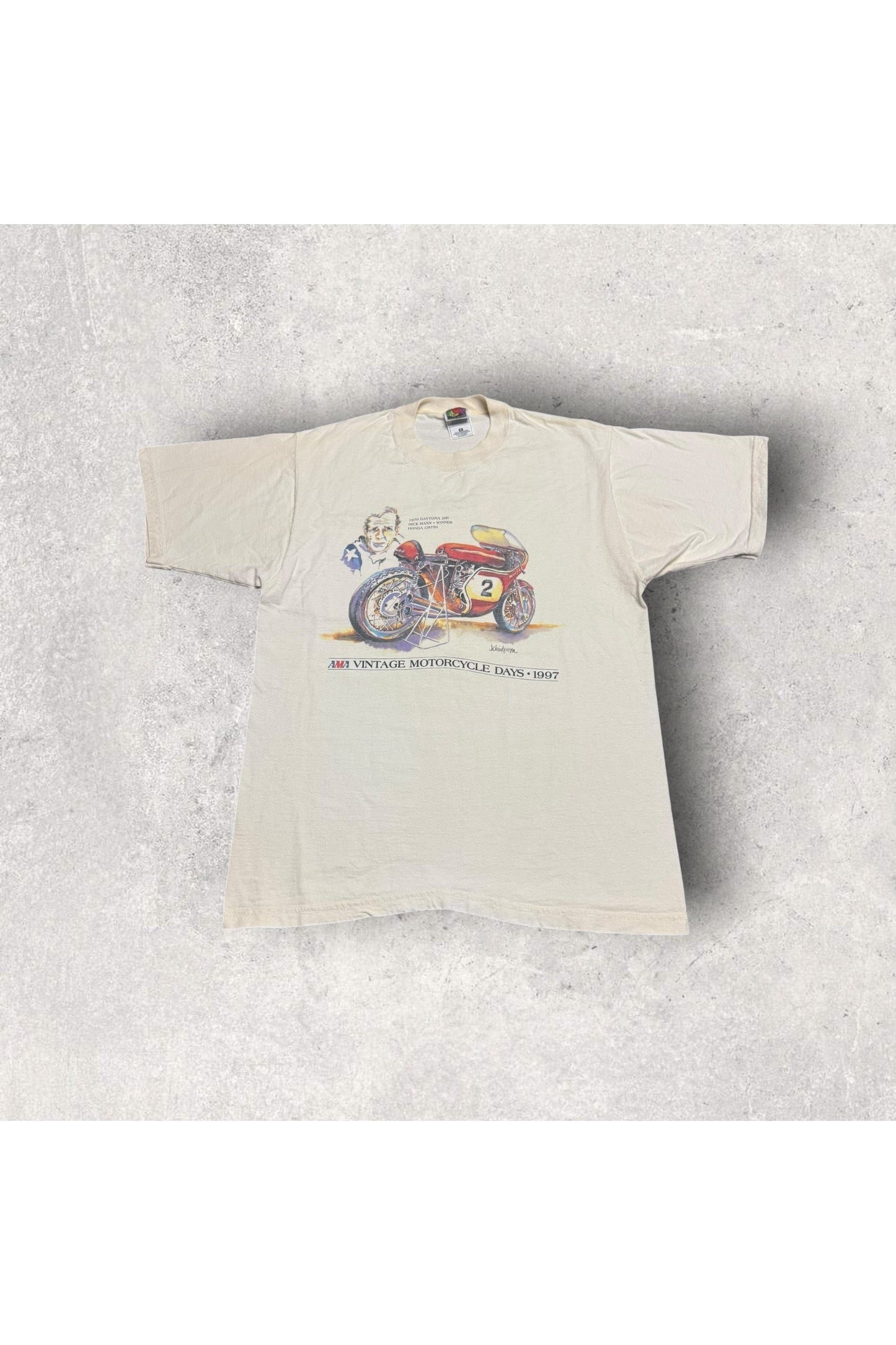 Vintage 1997 Vintage Motorcycle Days Dick Mann Winner Tee- M