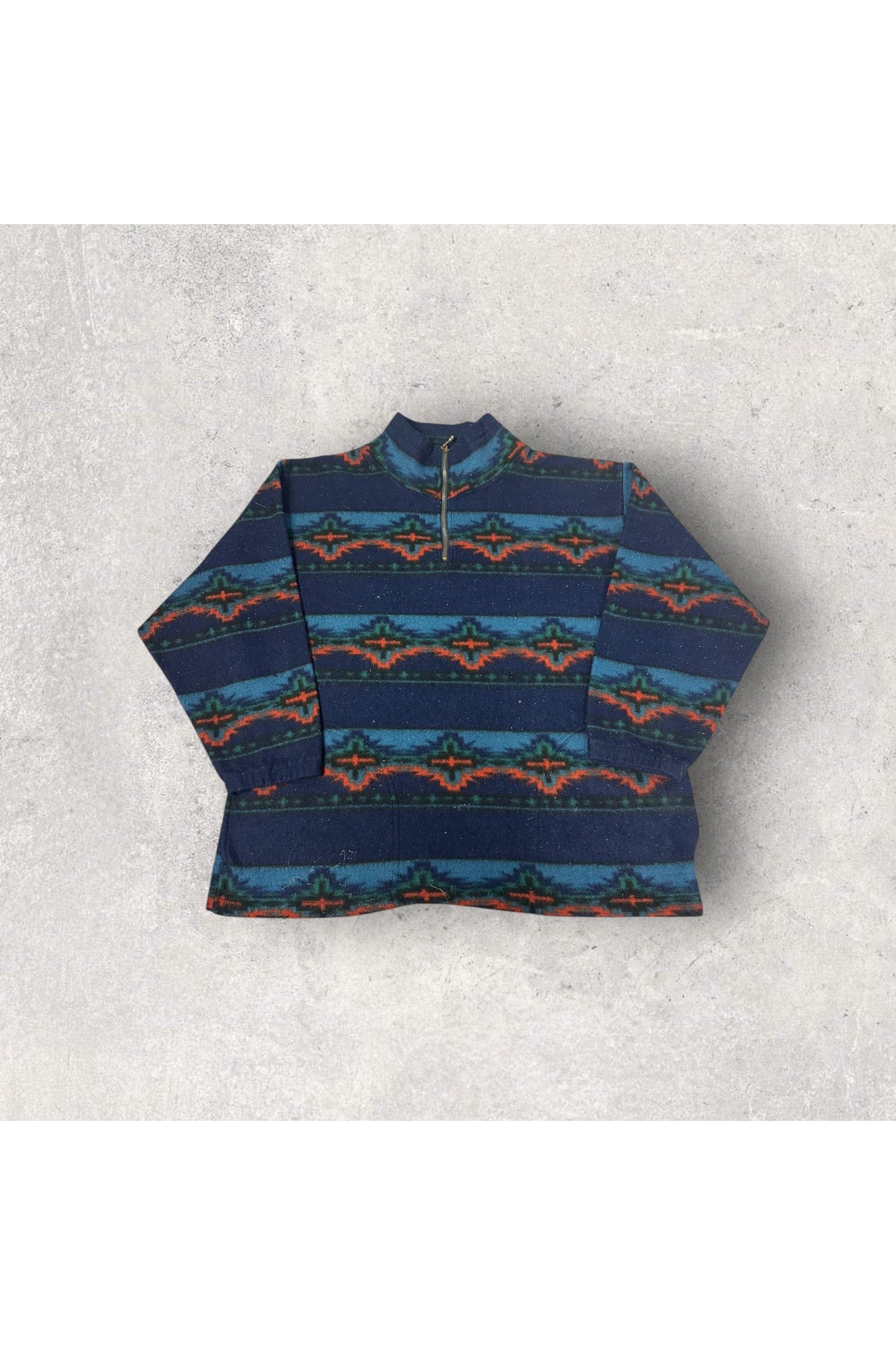 Vintage Denim Express Aztec 1/4 Zip Pullover- L