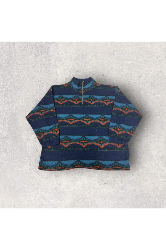 Vintage Denim Express Aztec 1/4 Zip Pullover- L