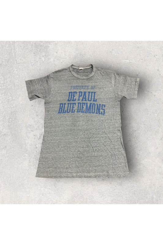 Vintage 70s/80s Hanes University of De Paul Blue Demons Tee- M