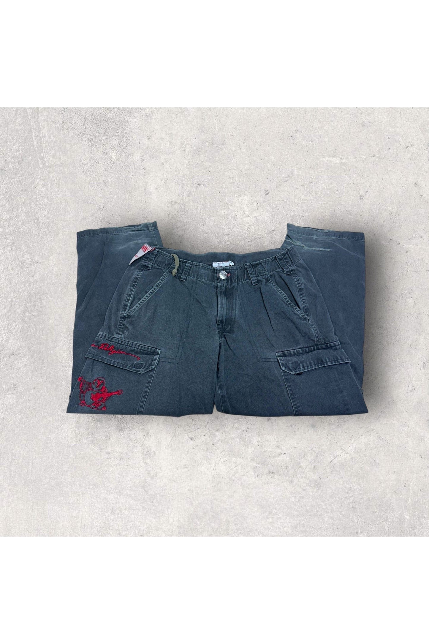 Vintage True Religion Jimmy T World Tour Embroidered Cargo Pants- 38 x 30
