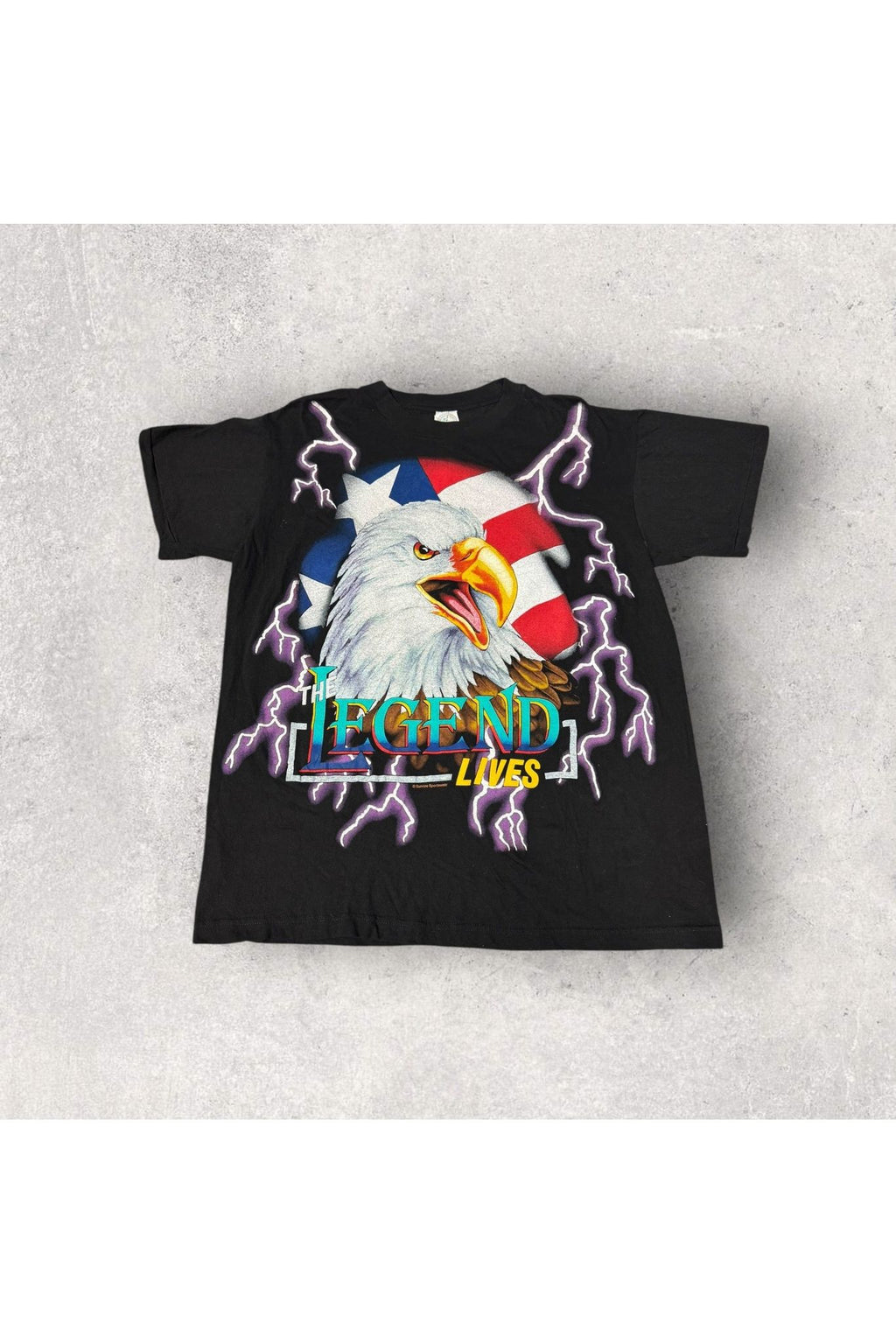 Vintage The Legend Lives Eagle USA American Thunder Tee- L