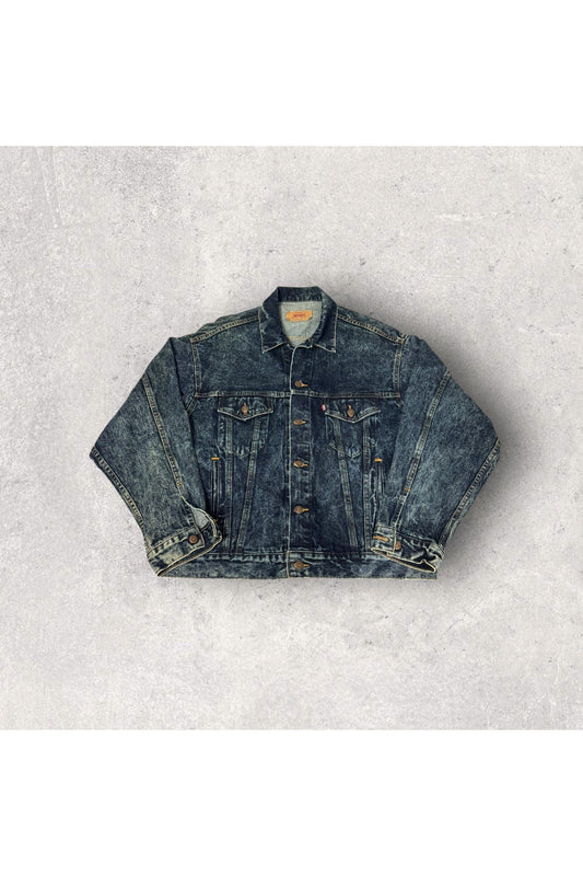Vintage Made In USA Levi's Galactic Wash Denim Trucker Jacket- XL